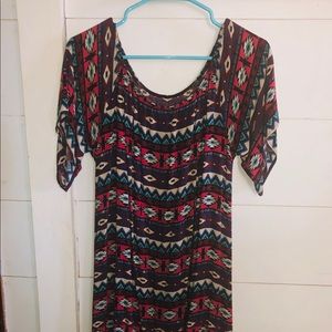 Fringes Aztec Pattern Dress